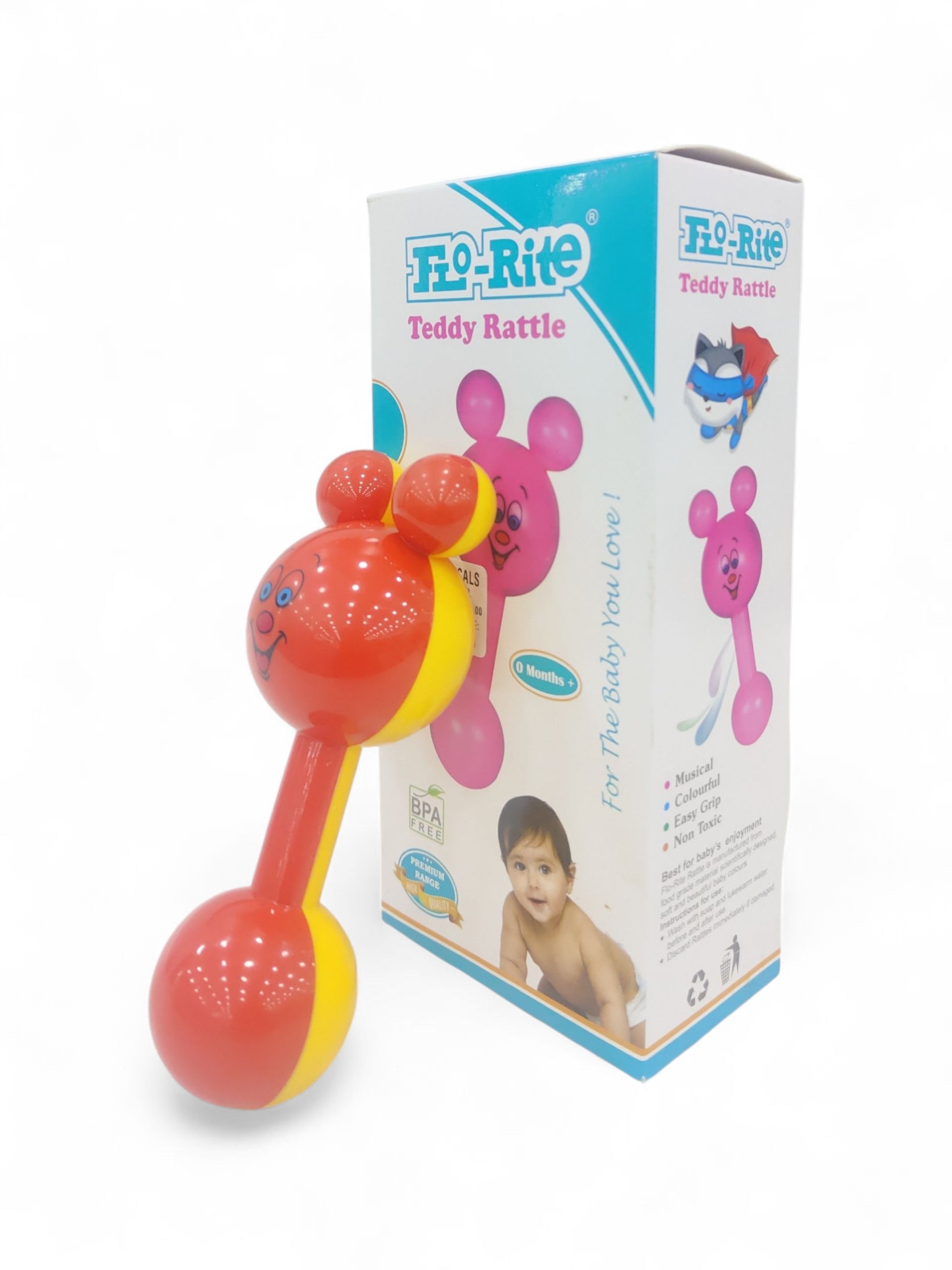 FLO RITE TEDDY RATTLE RED FLO RITE TEDDY RATTLE RED